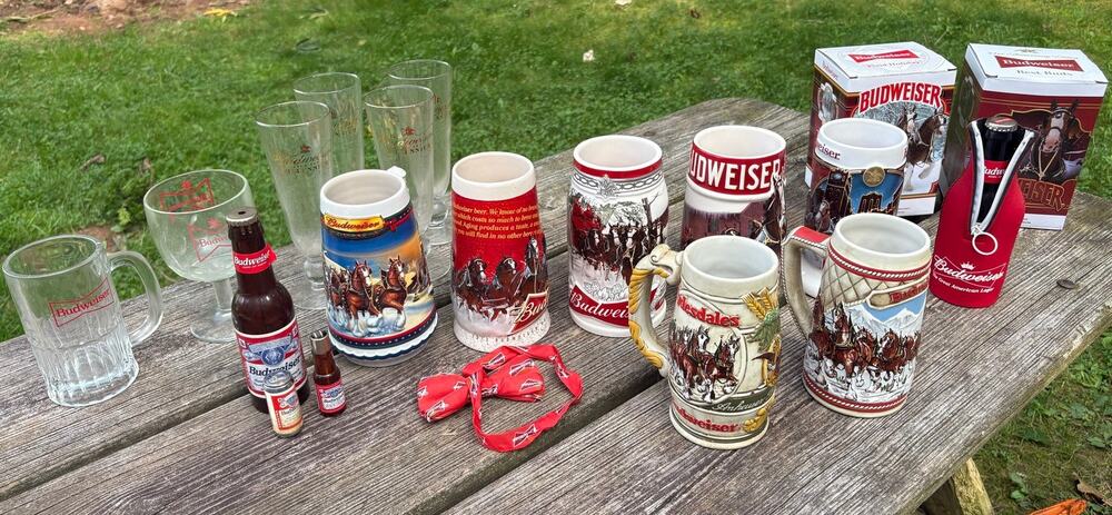 Ultimate Budweiser Barware 21 Piece Collection Rare Ceramarte Steins